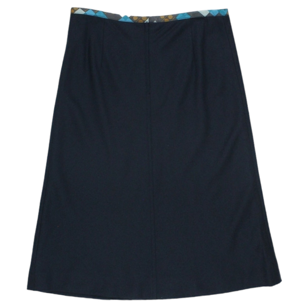 Orla Kiely Petrol Wool Midi Skirt