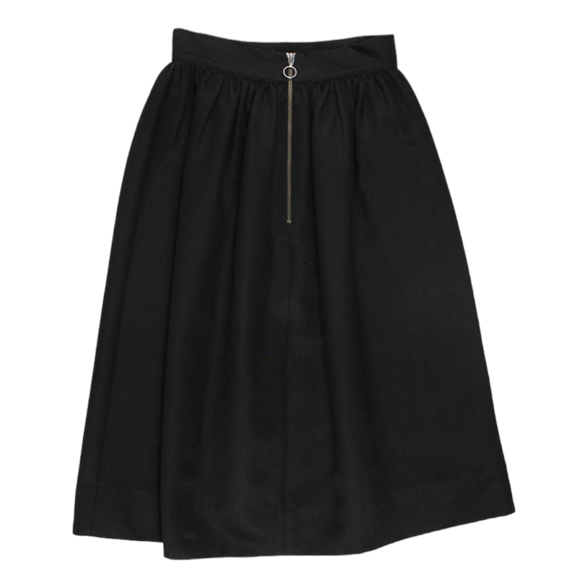 Orla Kiely Black Jacquard Exposed Zip Midi Skirt