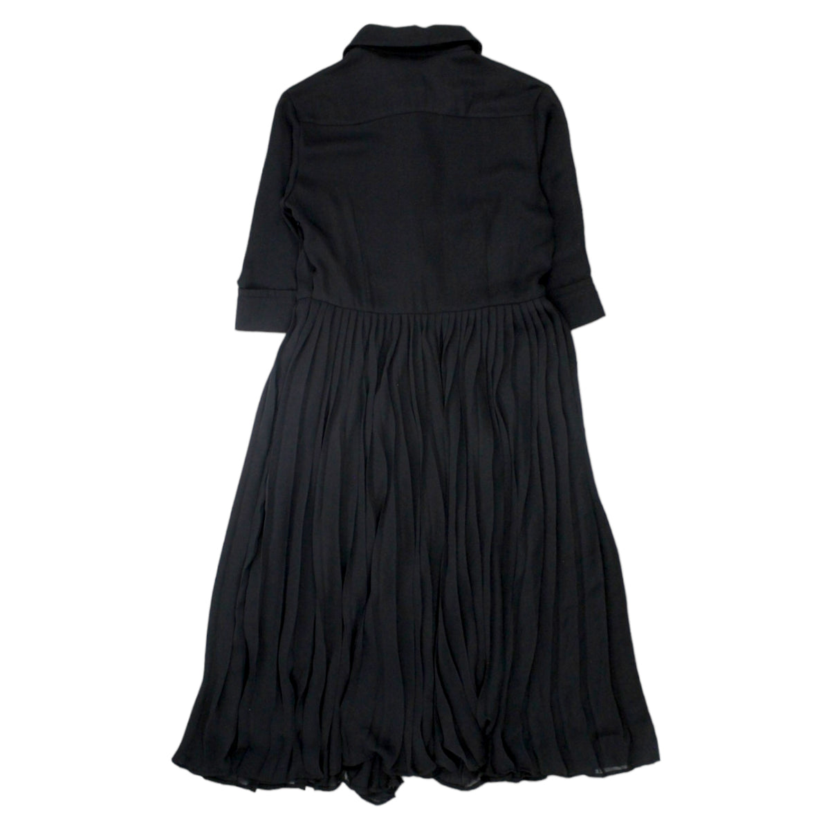 L'Orla Black Collared Drop Waist Dress