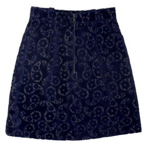 L'Orla Blue Velvet Devore Skirt