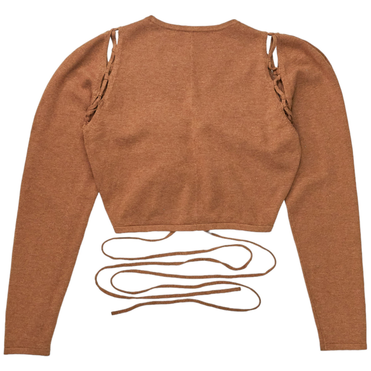 Sunset Lover Brown Cut-Out Knit Top