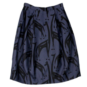 Orla Kiely Blue/Black Pleated Skirt