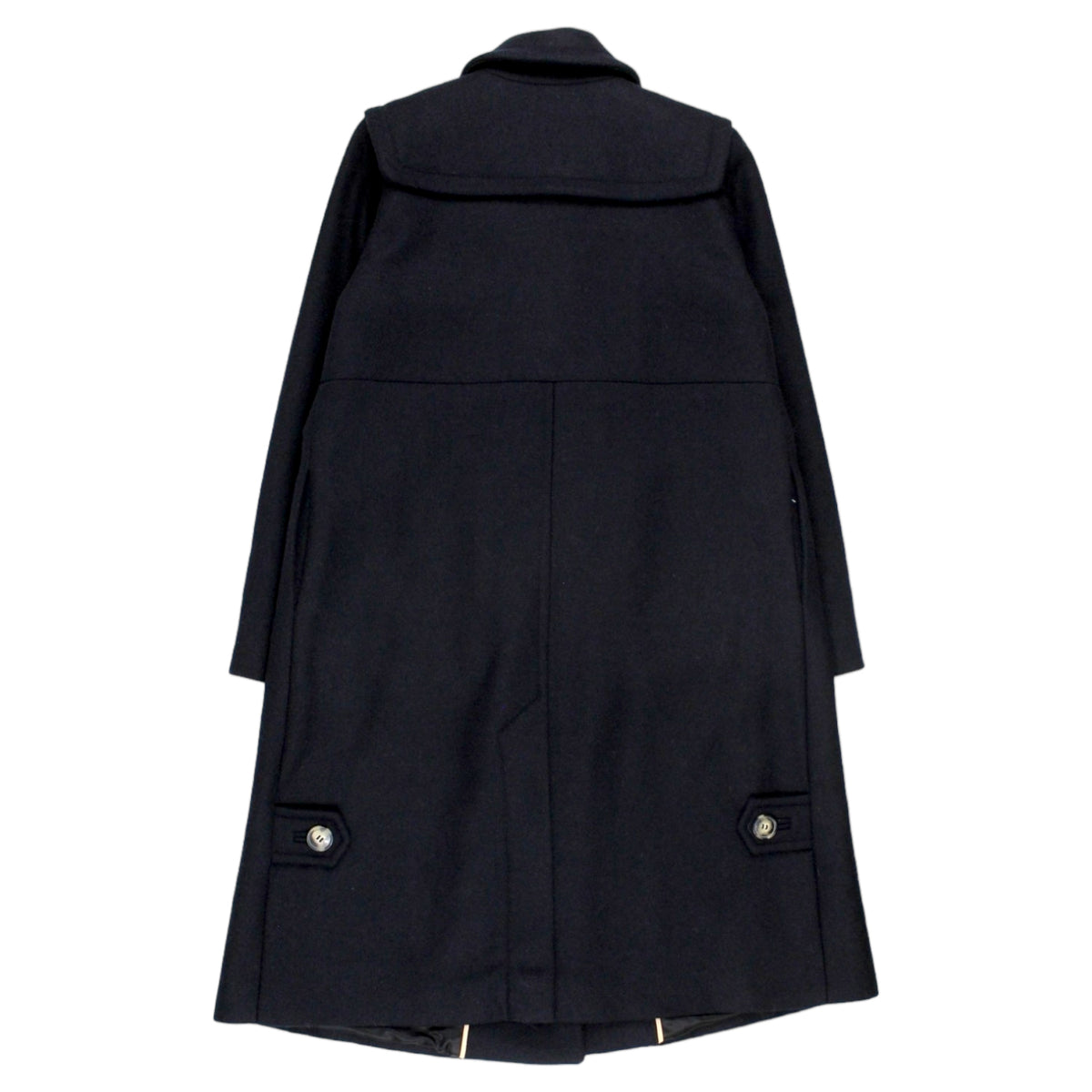Orla Kiely Navy Wool Twill Duffle Coat