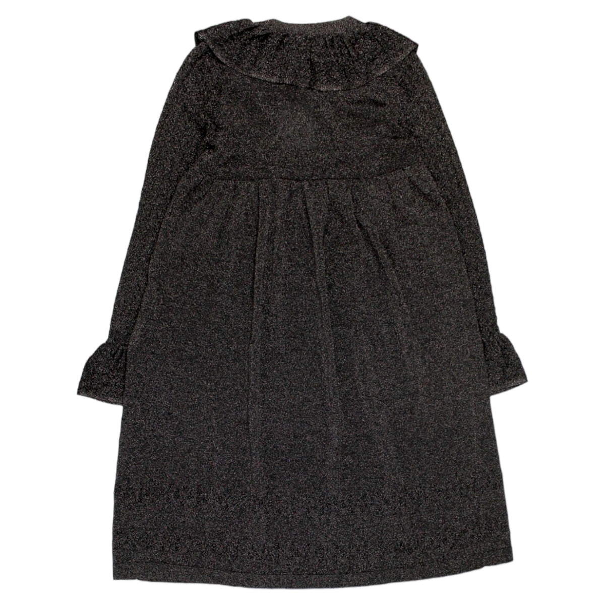 L'Orla Black Ruffle Lurex Collar Dress