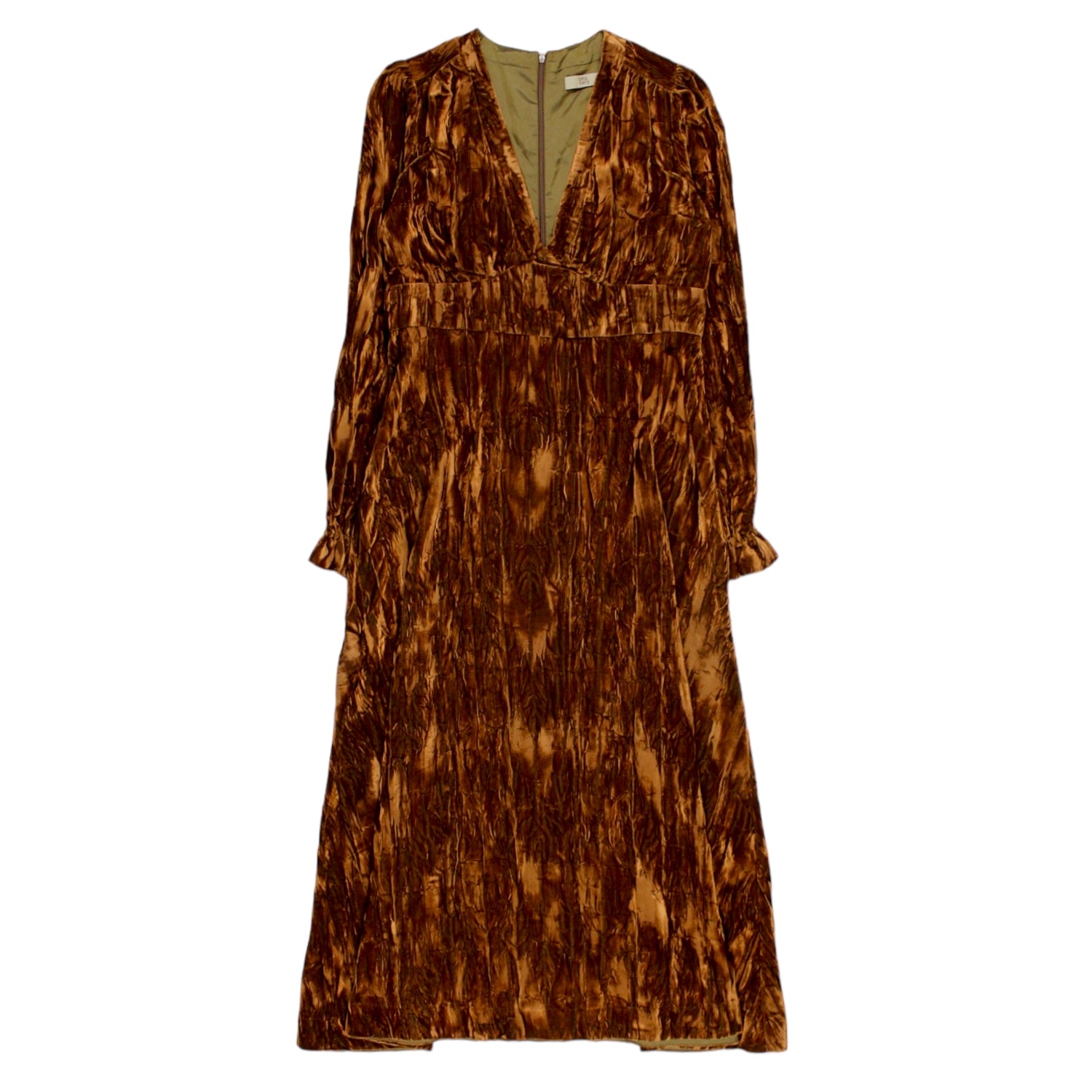 Orla Kiely Brown Crushed/Devore Velvet Dress