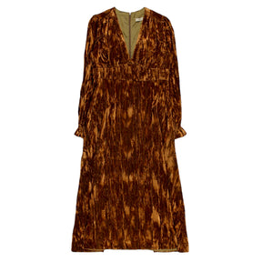 Orla Kiely Brown Crushed Velvet Dress | Shop from Crisis Online