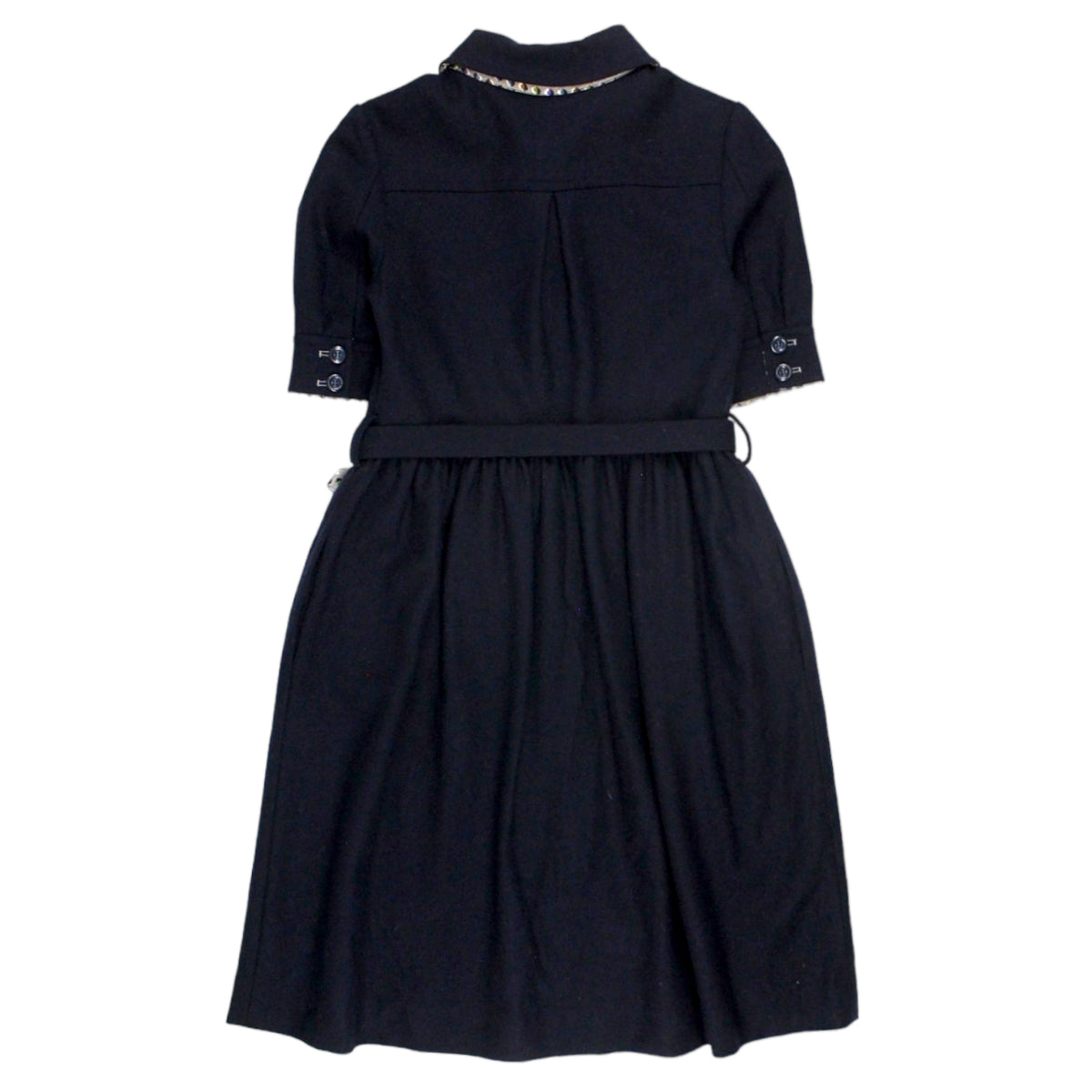 Orla Kiely Navy/Contrast Wool Shirt Dress