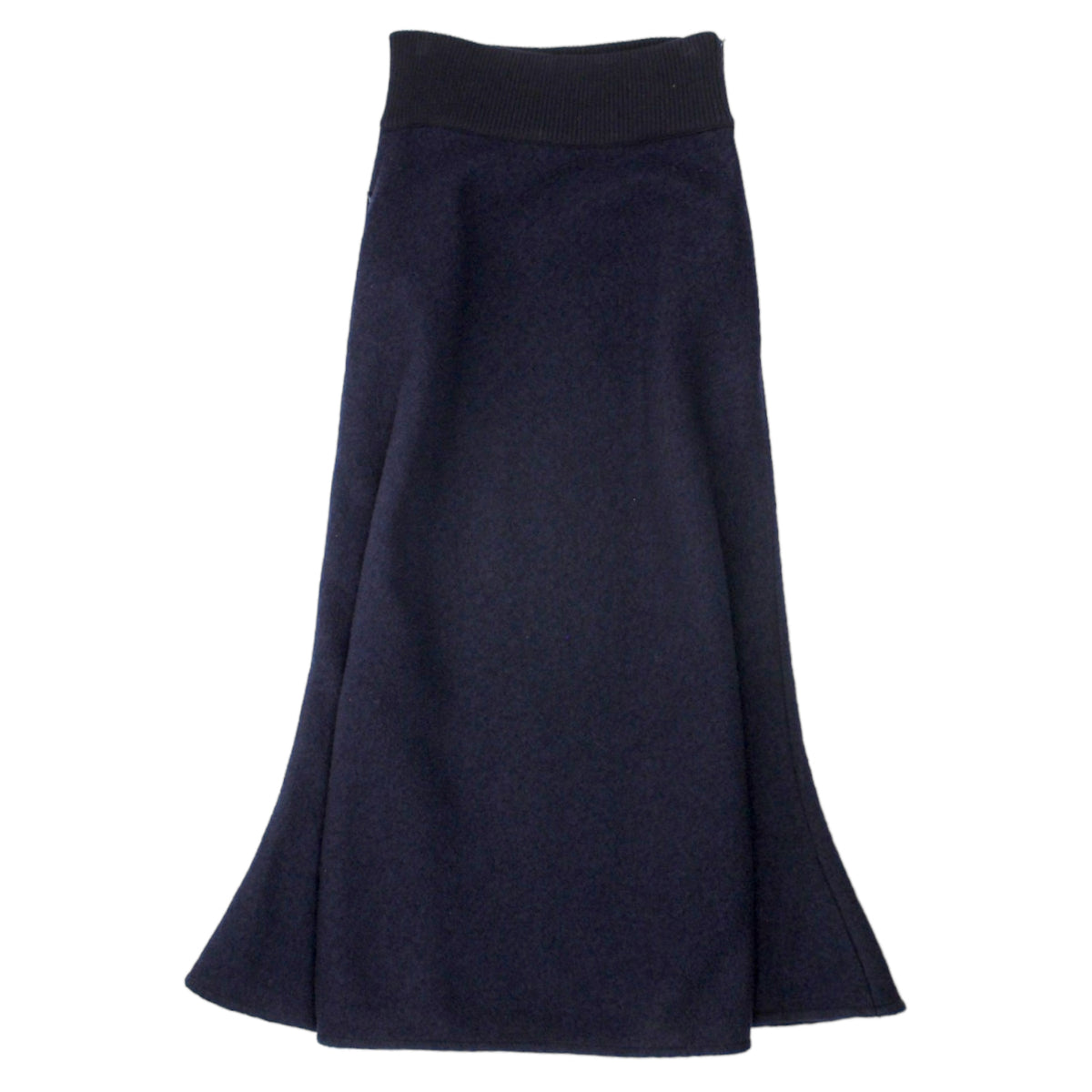 Studio Nicholson Navy Textured Wool Maxi Skirt
