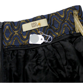 Orla Kiely Blue/Gold Jacquard Skirt