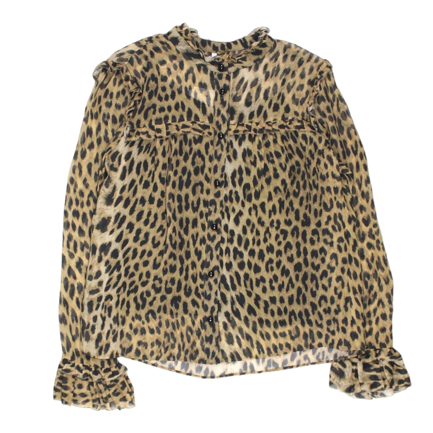 L.K. Bennett Brown Animal Print Blouse