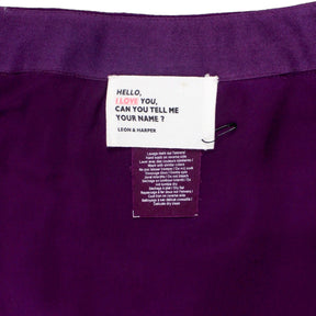 Leon & Harper Purple Silky Asymmetric Hem Skirt