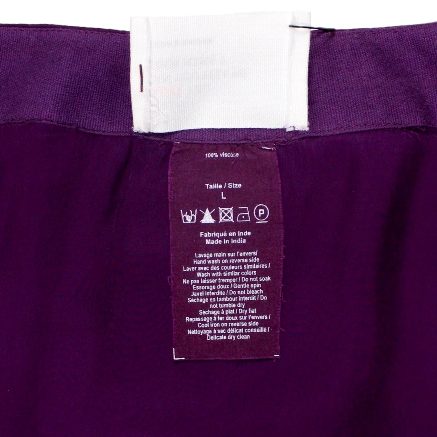 Leon & Harper Purple Silky Asymmetric Hem Skirt