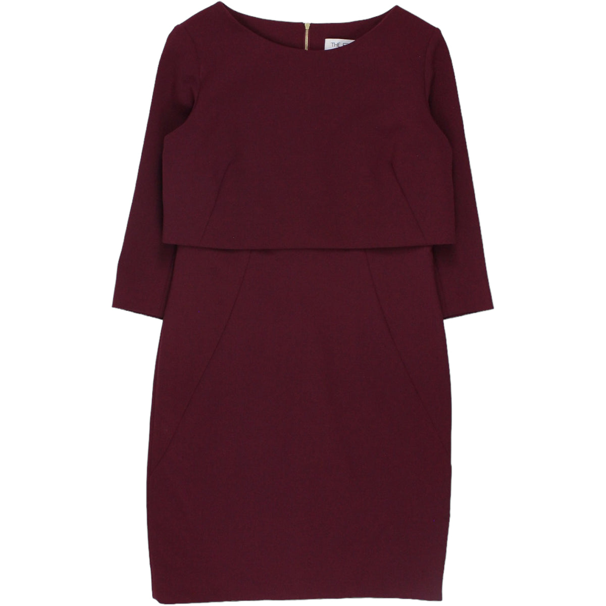 The Fold Purple Exposed Zip Fitted Dress