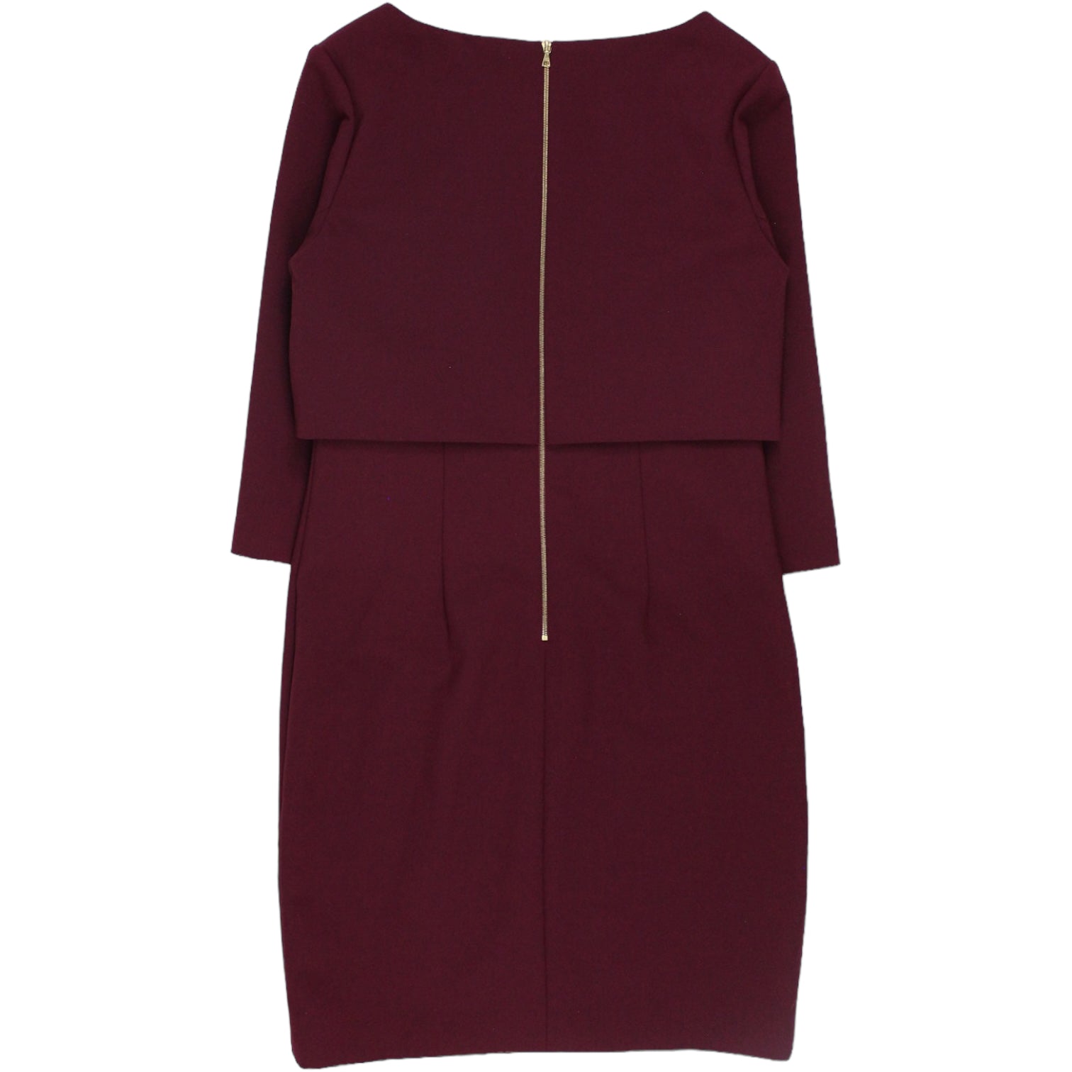 The Fold Purple Exposed Zip Fitted Dress