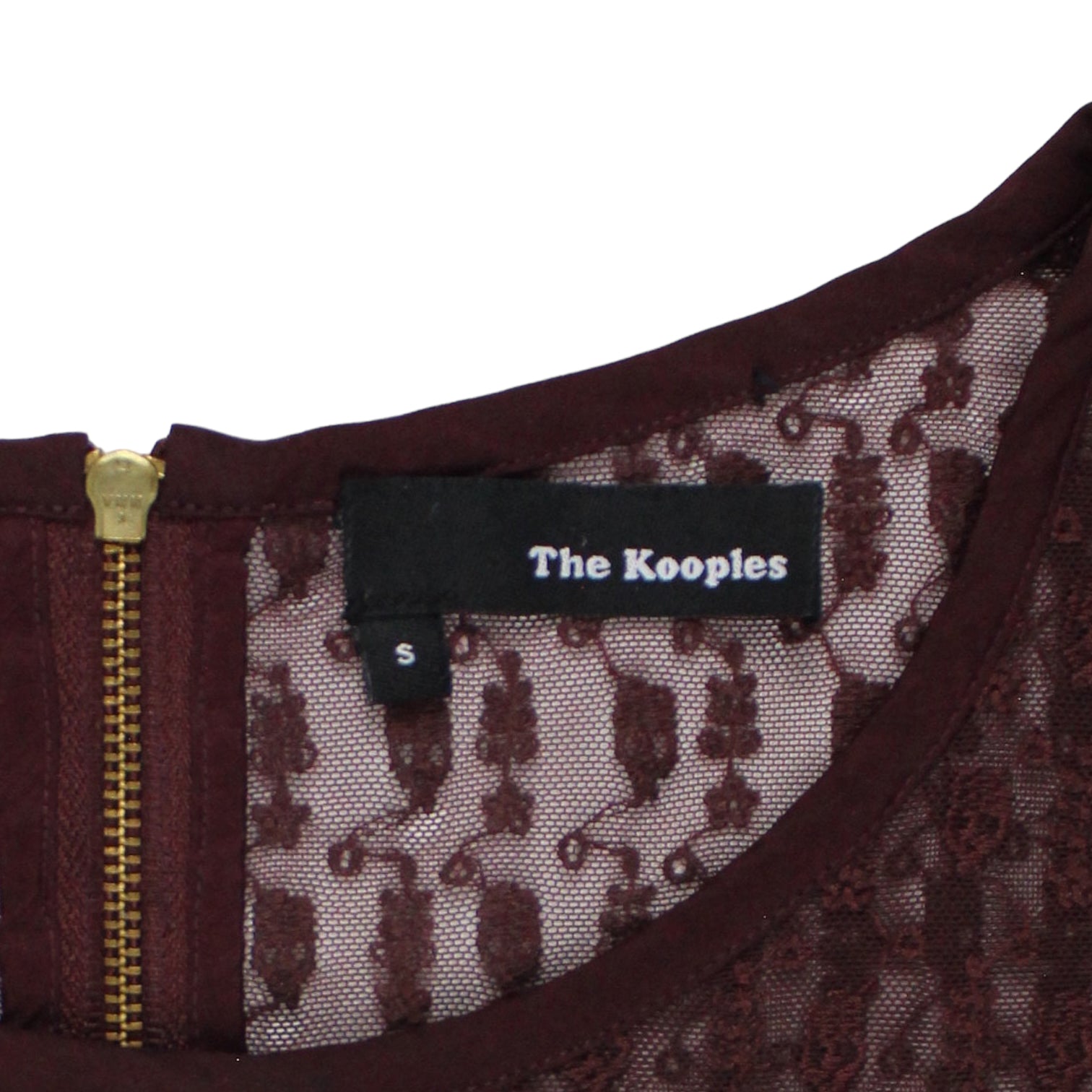 The Kooples Maroon Lace/Silk Top