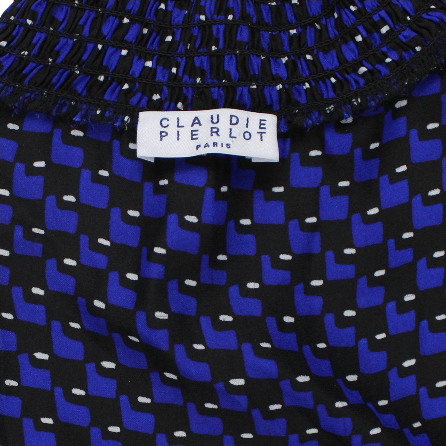 Claudie Pierot Blue/Black Geo Midi Dress