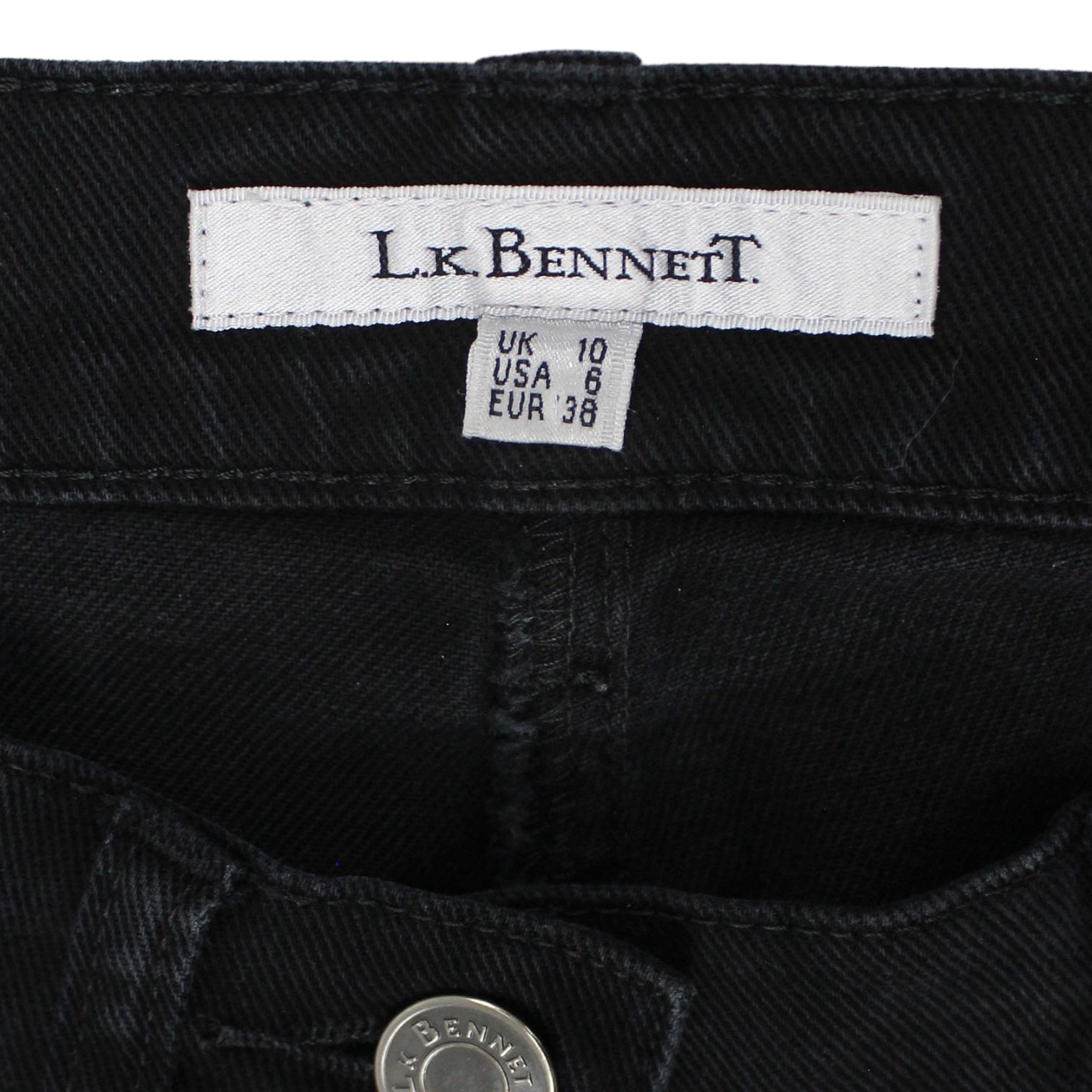 L.K. Bennett Black Denim Mid-Rise Jeans