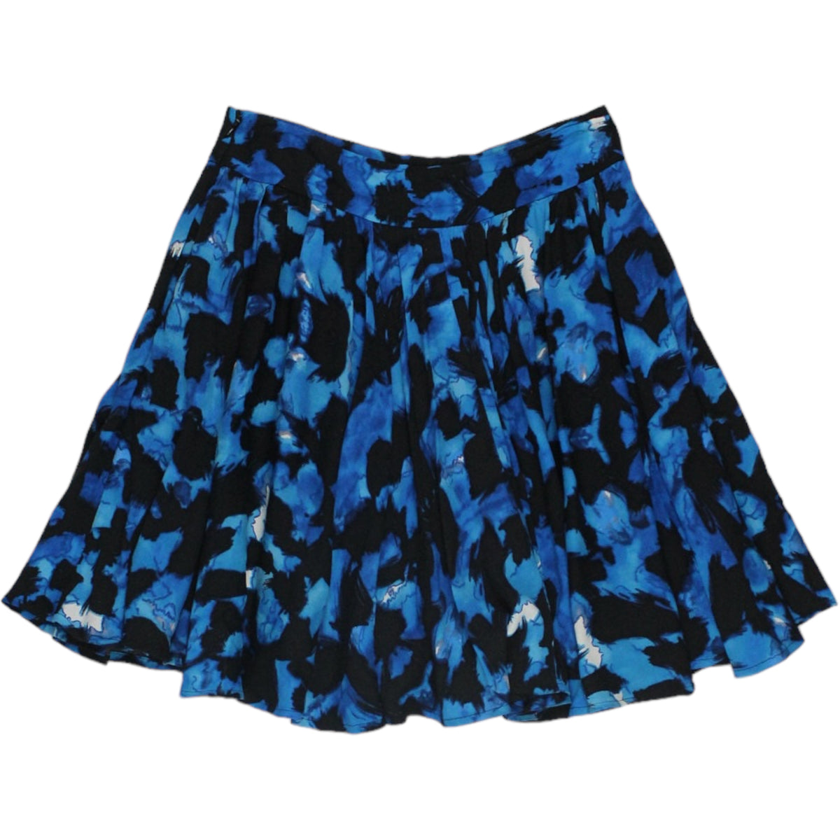 Reiss Blue/Black Floral Print Mini Skirt