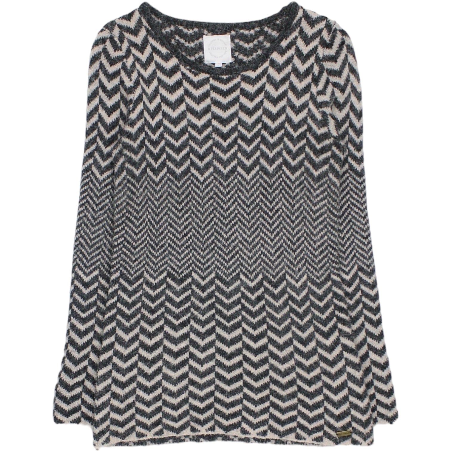 Bellfield Charcoal Chevron Knit Mini Dress