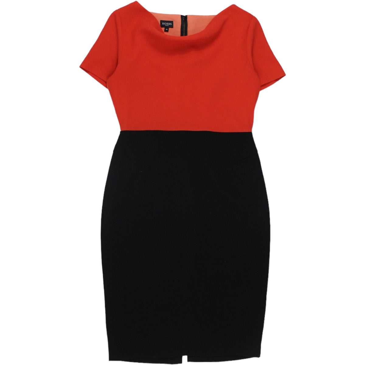 Hobbs Orange/Black Block Colour Dress