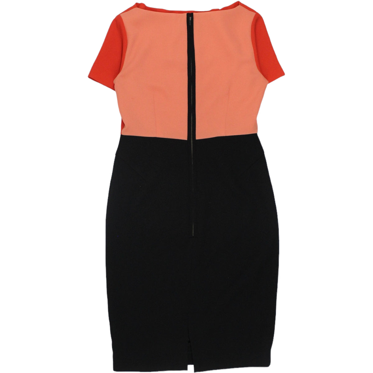 Hobbs Orange/Black Block Colour Dress