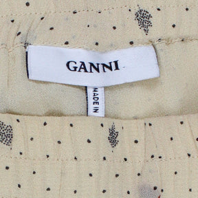 Ganni Cream Floral/Dot Sheer Trousers