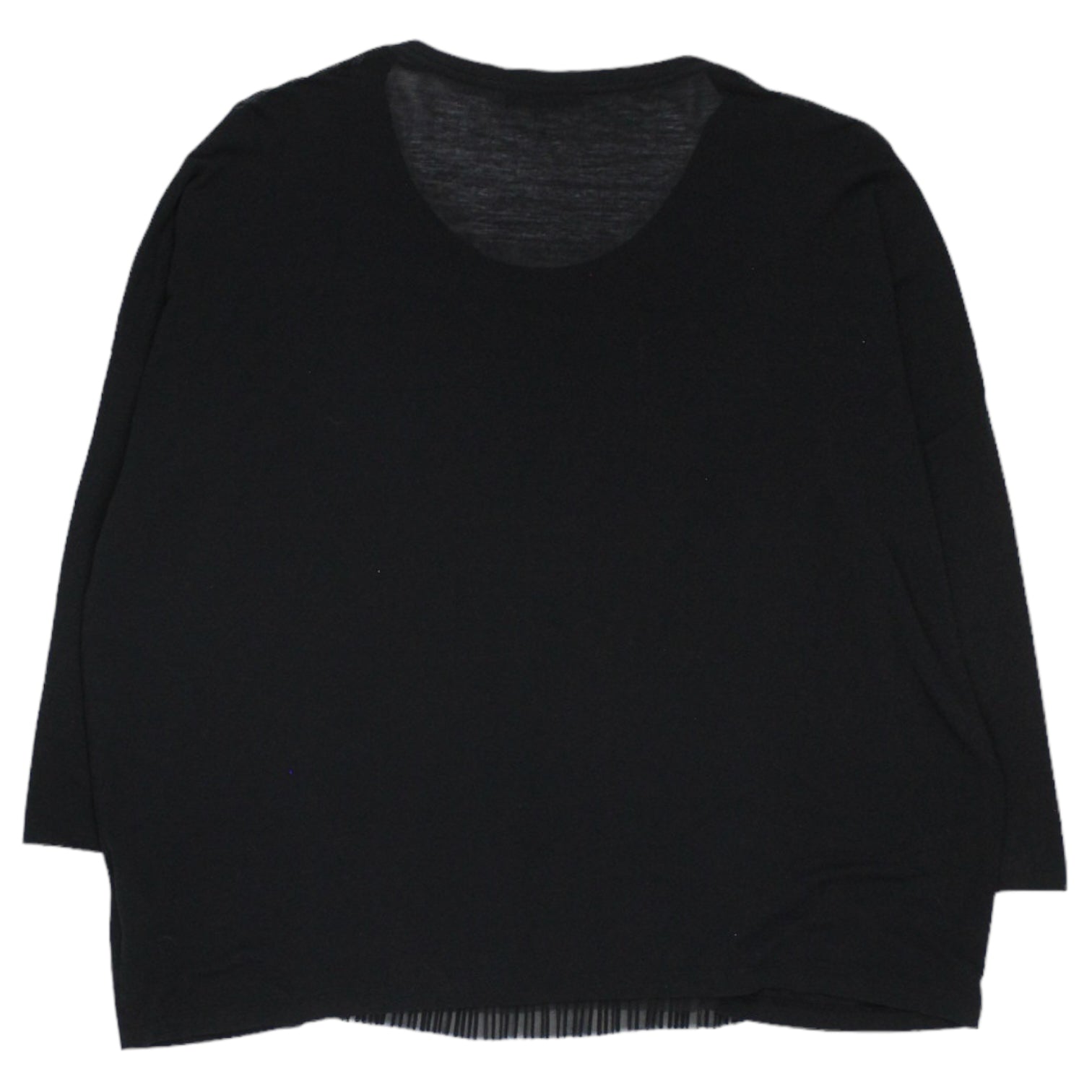 Cos Black Jersey & Sheer Pleat Top