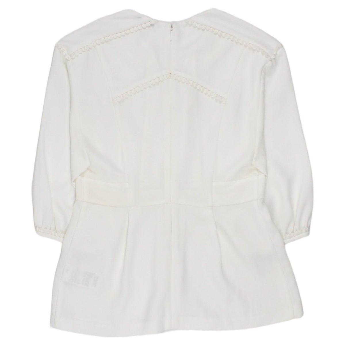 Whistles Winter White Lace Trim Peplum Top