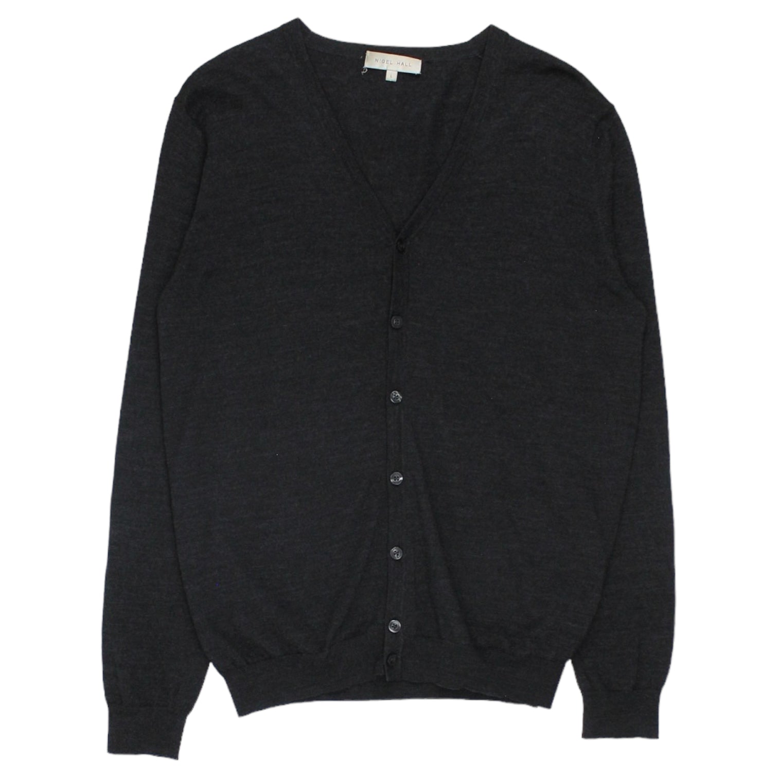 Nigel Hall Charcoal V-Neck Cardigan