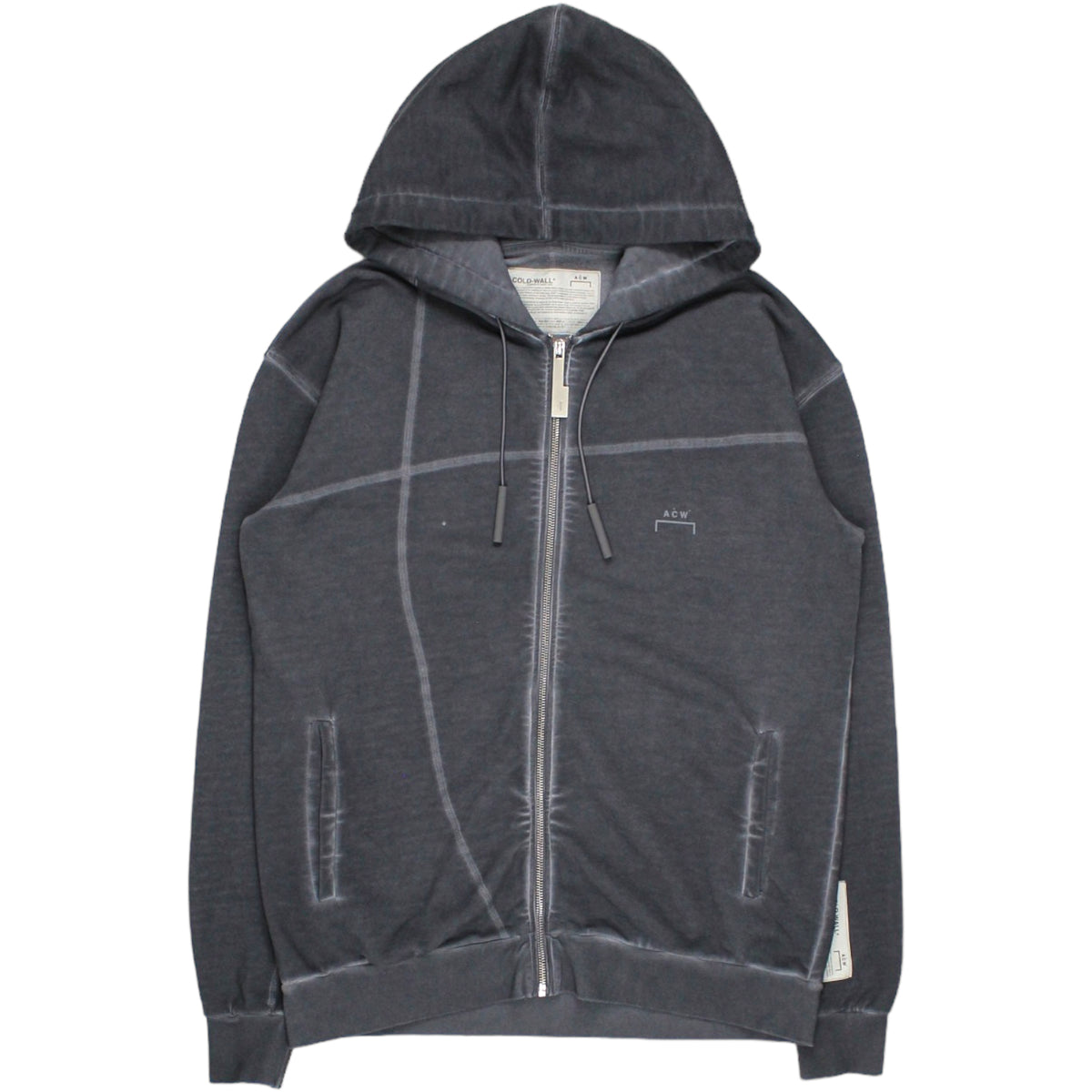 A-COLD-WALL* System パーカーコート A Cold Wall Grey Overlock Zip Hoody | Shop from Crisis Online