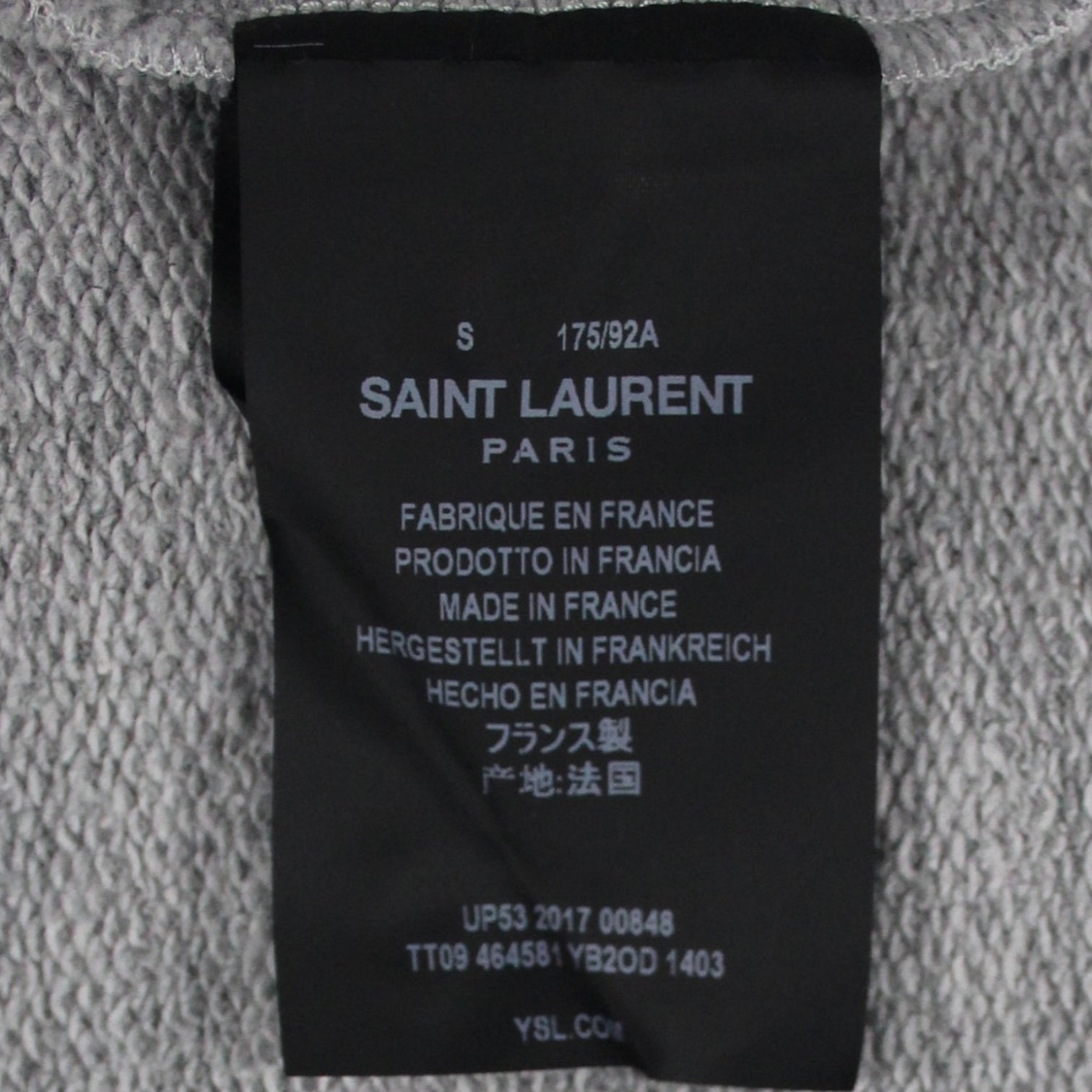 Saint Laurent Grey Archive Logo Hoody