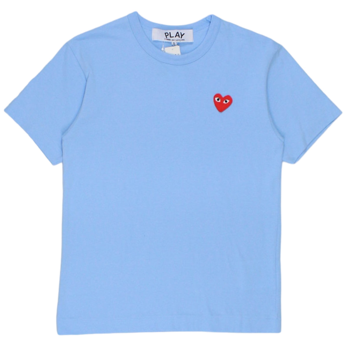 Comme Des Garcons Blue Play Red Heart Tee