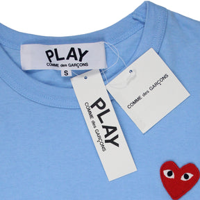 Comme Des Garcons Blue Play Red Heart Tee