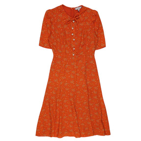 L.K. Bennett Orange Floral Silk Dress