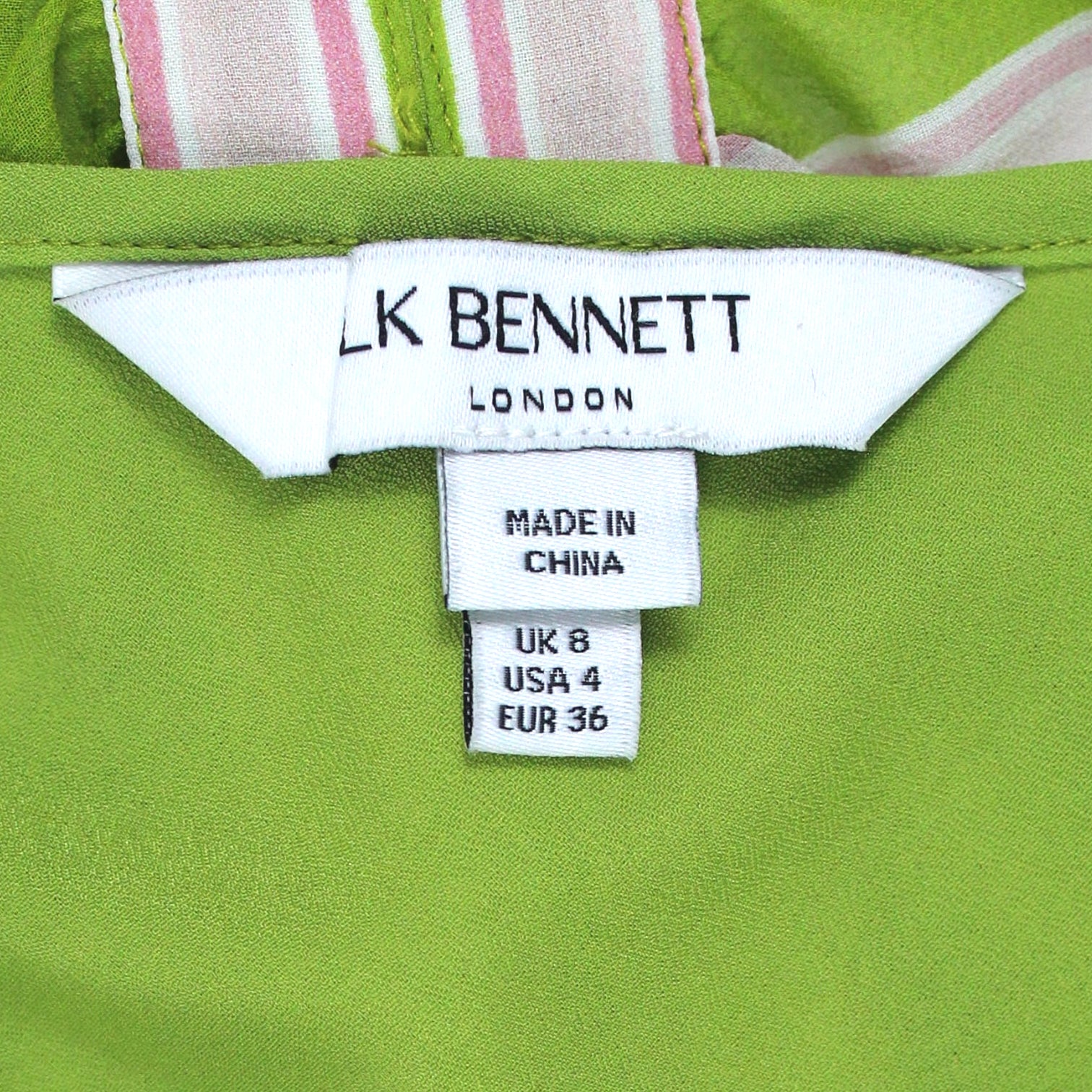 L.K. Bennett Lime/Multi Silk Midi Dress