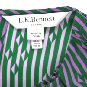 L.K. Bennett Green/Pink Stripe/Geo Dress
