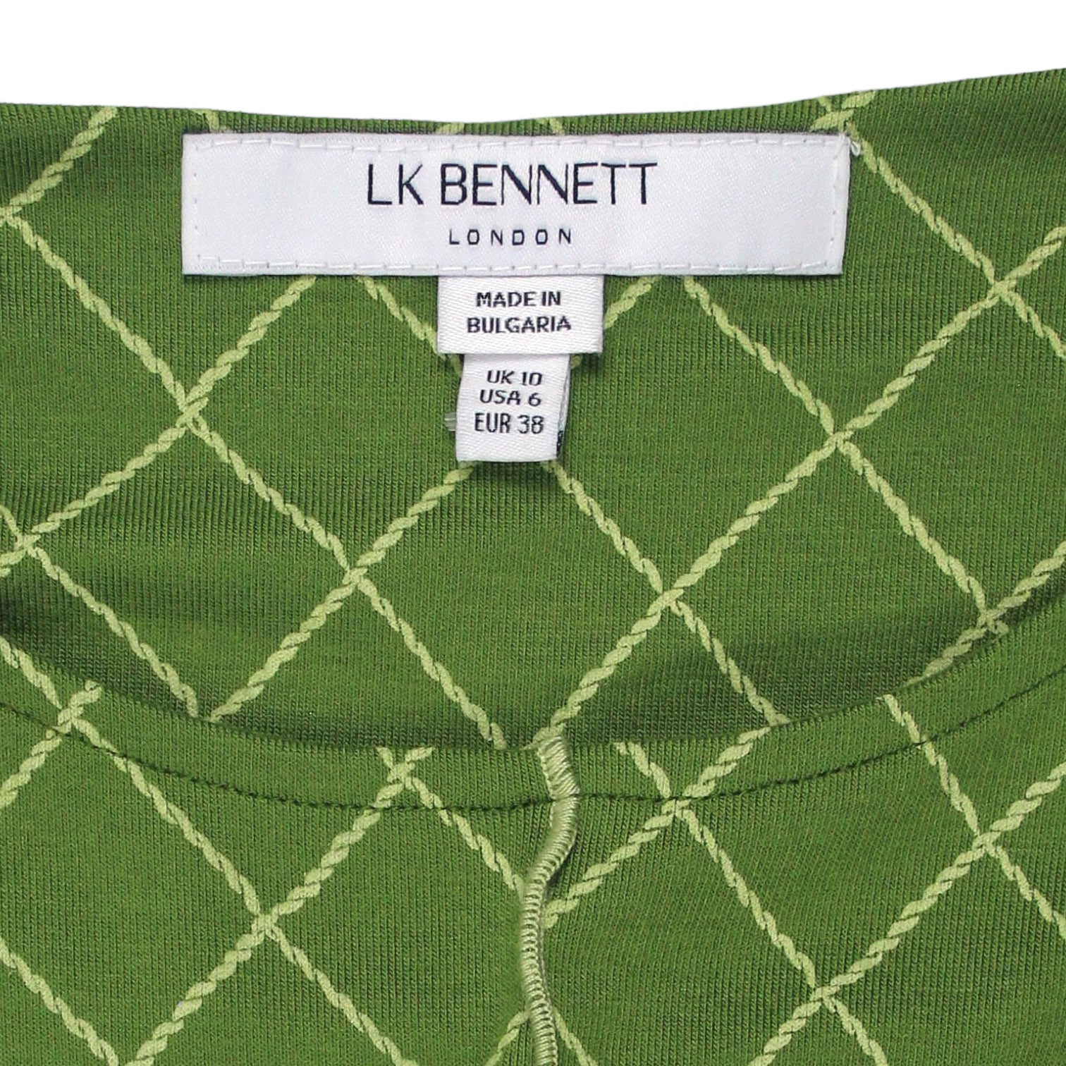 L.K. Bennett Green Diamond Overlock Dress