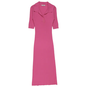 L.K. Bennett Pink Collared Tube Knit Dress