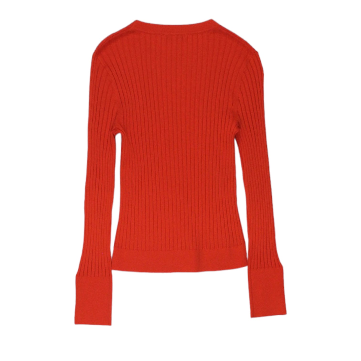 L.K.Bennett Orange Skinny Rib Crew Jumper