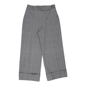 L.K. Bennett Grey Plaid Cropped Trousers