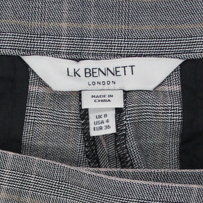 L.K. Bennett Grey Plaid Cropped Trousers