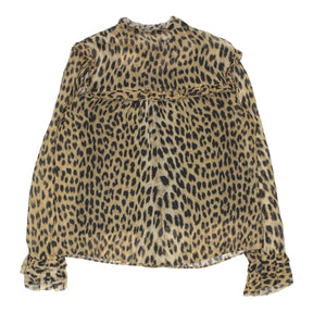 L.K. Bennett Brown Animal Print Blouse