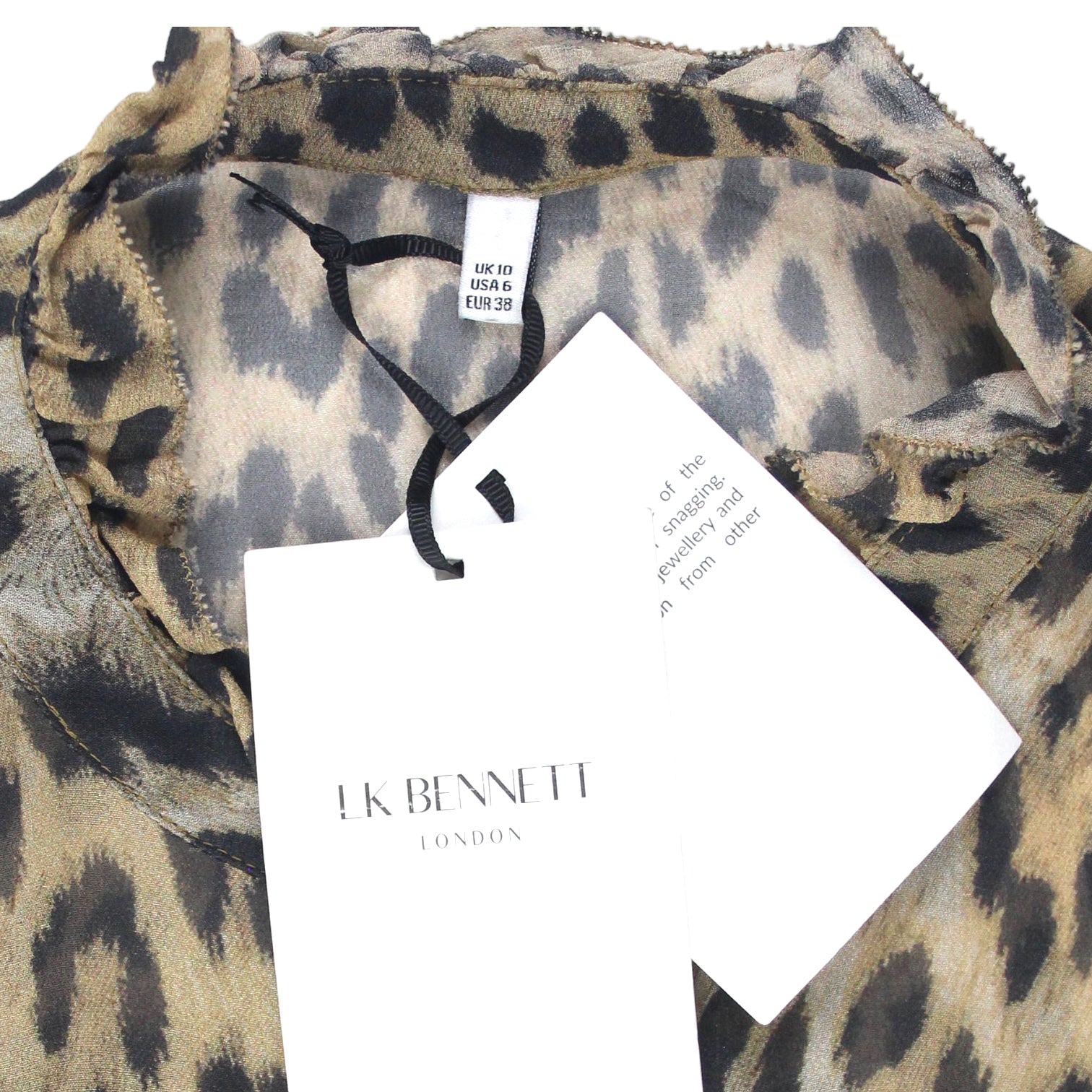 L.K. Bennett Brown Animal Print Blouse