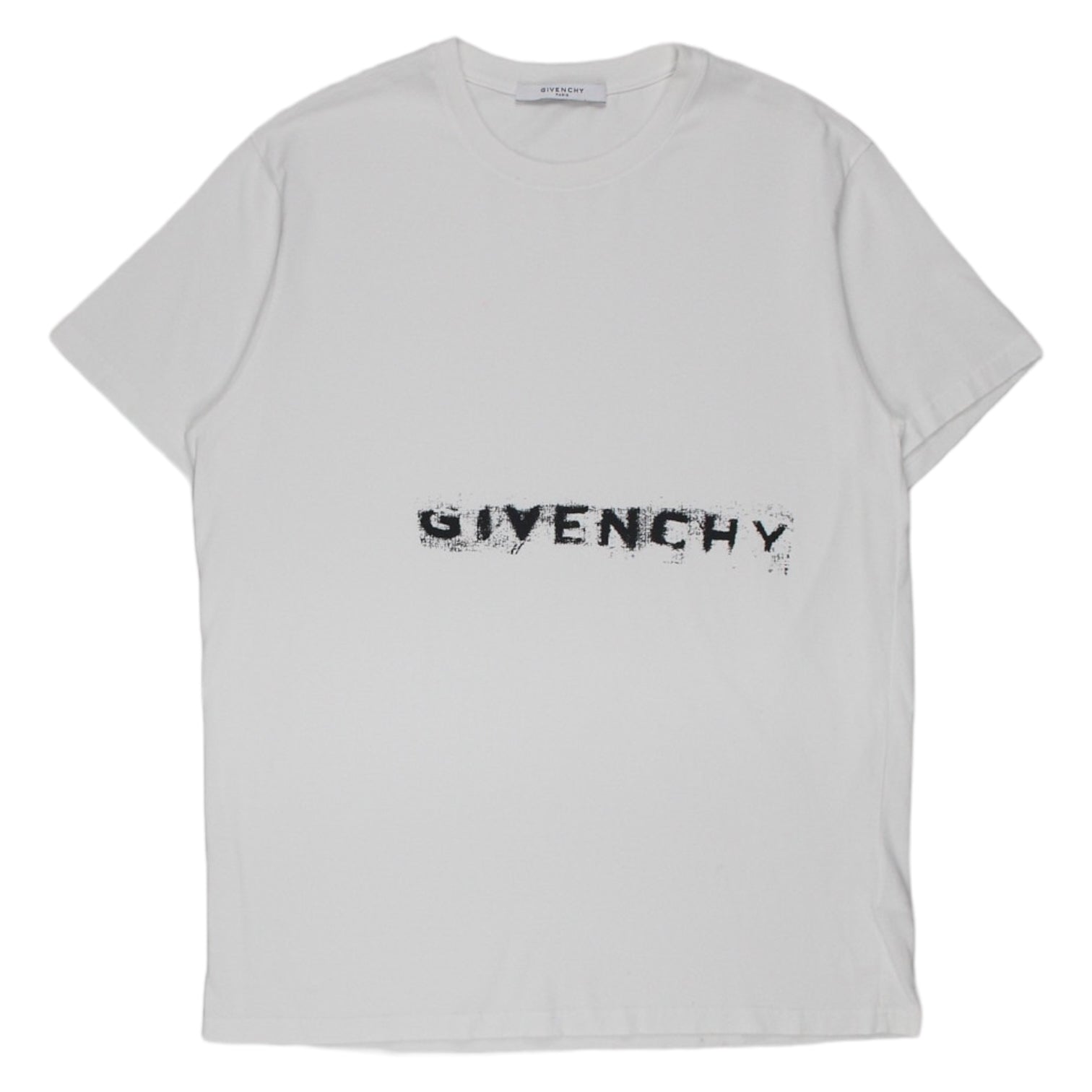 Givenchy White Distressed Logo Tee