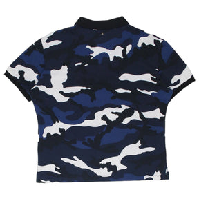 Valentino Navy Camo Cropped Polo Shirt