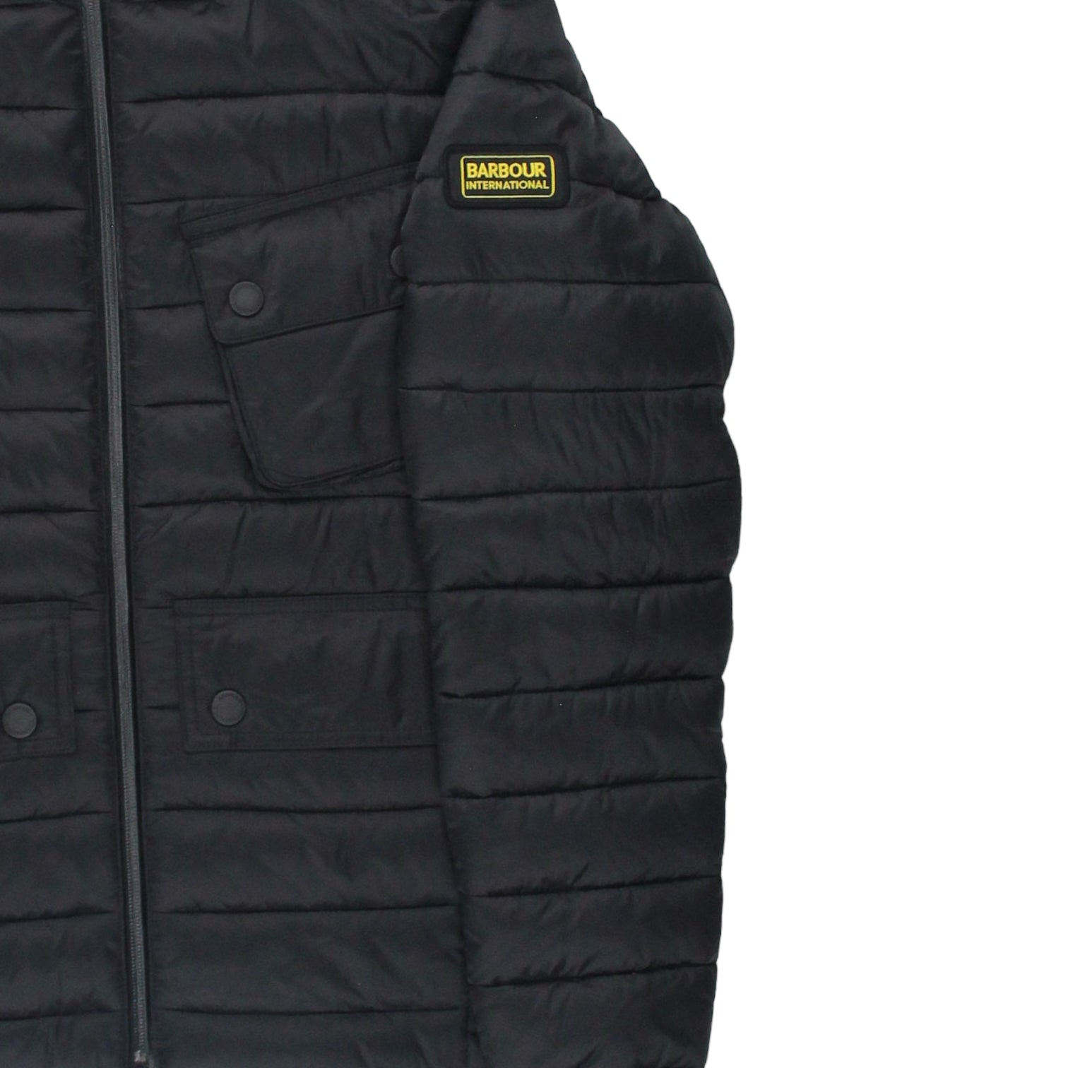 Barbour Black Ouston Hooded Padded Jacket