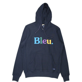 Bleu De Paname Navy Ribbed Logo Hoody