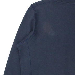 Bleu De Paname Navy Ribbed Logo Hoody