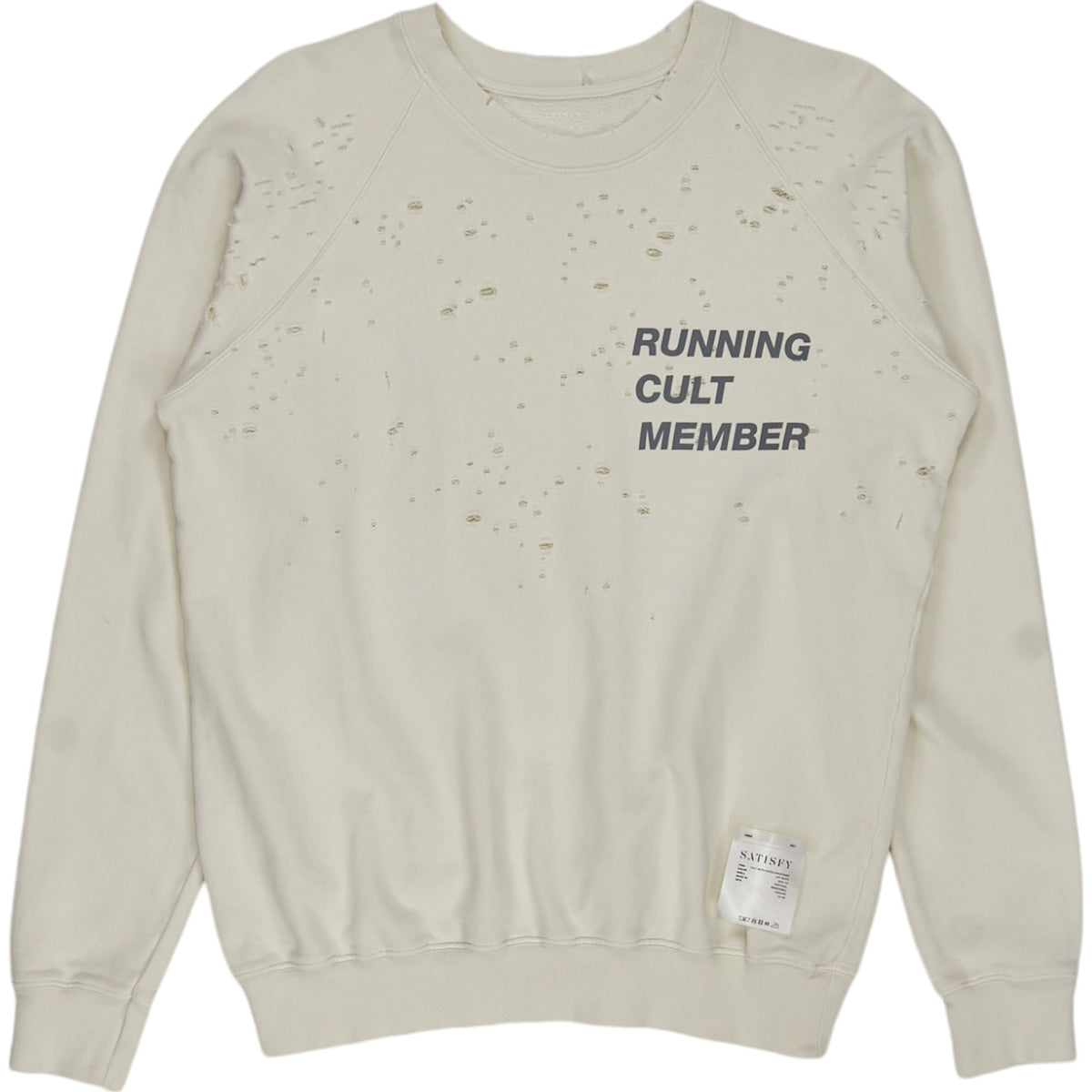 Satisfy Off White Cult Moth Eaten Crew Sweat