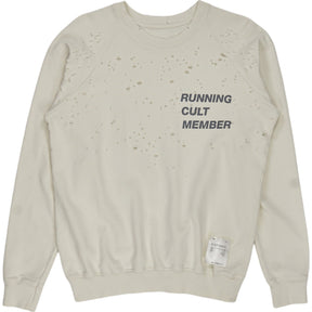 Satisfy Off White Cult Moth Eaten Crew Sweat